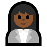 👩🏾‍💼 Emoji Funcionária De Escritório: Pele Morena Escura na Microsoft Windows 11.