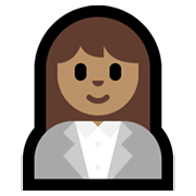 👩🏽‍💼 Emoji Oficinista Mujer: Tono De Piel Medio en Microsoft Windows 11.