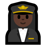 👩🏿‍✈️ Emoji Piloto Mujer: Tono De Piel Oscuro en Microsoft Windows 11.