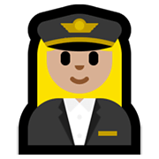 Emoji 👩🏼‍✈️ Pilota Donna: Carnagione Abbastanza Chiara su Microsoft Windows 11.