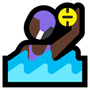 Emoji 🤽🏿‍♀️ Pallanuotista Donna: Carnagione Scura su Microsoft Windows 11.