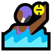 🤽🏾‍♀️ Emoji Mulher Jogando Polo Aquático: Pele Morena Escura na Microsoft Windows 11.