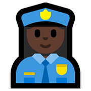 👮🏿‍♀️ Emoji Policial Mulher: Pele Escura na Microsoft Windows 11.