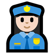 👮🏻‍♀️ Emoji Agente De Policía Mujer: Tono De Piel Claro en Microsoft Windows 11.