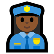 Emoji 👮🏾‍♀️ Poliziotta: Carnagione Abbastanza Scura su Microsoft Windows 11.