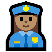 Emoji 👮🏽‍♀️ Poliziotta: Carnagione Olivastra su Microsoft Windows 11.