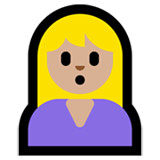 Émoji 🙎🏼‍♀️ Femme Qui Boude : Peau Moyennement Claire sur Microsoft Windows 11.