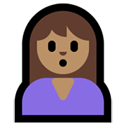 Emoji 🙎🏽‍♀️ Donna Imbronciata: Carnagione Olivastra su Microsoft Windows 11.