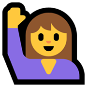 Emoji 🙋‍♀️ Donna Con Mano Alzata su Microsoft Windows 11.