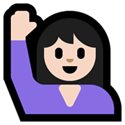 Emoji 🙋🏻‍♀️ Donna Con Mano Alzata: Carnagione Chiara su Microsoft Windows 11.
