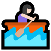 Emoji 🚣🏻‍♀️ Donna In Barca A Remi: Carnagione Chiara su Microsoft Windows 11.