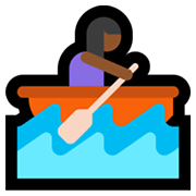 🚣🏾‍♀️ Emoji Mujer Remando En Un Bote: Tono De Piel Oscuro Medio en Microsoft Windows 11.