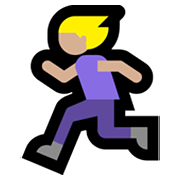 Emoji 🏃🏼‍♀️ Donna Che Corre: Carnagione Abbastanza Chiara su Microsoft Windows 11.