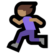 🏃🏽‍♀️ Emoji Mujer Corriendo: Tono De Piel Medio en Microsoft Windows 11.