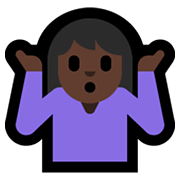 Emoji 🤷🏿‍♀️ Donna Che Scrolla Le Spalle: Carnagione Scura su Microsoft Windows 11.