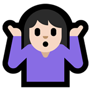 🤷🏻‍♀️ Emoji Mujer Encogida De Hombros: Tono De Piel Claro en Microsoft Windows 11.