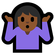 🤷🏾‍♀️ Emoji Mujer Encogida De Hombros: Tono De Piel Oscuro Medio en Microsoft Windows 11.