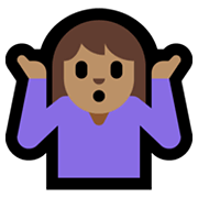 🤷🏽‍♀️ Emoji Mulher Dando De Ombros: Pele Morena na Microsoft Windows 11.