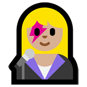 Emoji 👩🏼‍🎤 Cantante Donna: Carnagione Abbastanza Chiara su Microsoft Windows 11.