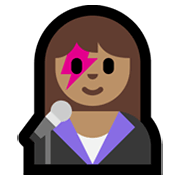 👩🏽‍🎤 Emoji Sängerin: mittlere Hautfarbe Microsoft Windows 11.