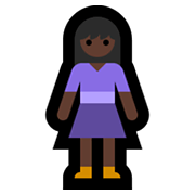 🧍🏿‍♀️ Emoji stehende Frau: dunkle Hautfarbe Microsoft Windows 11.