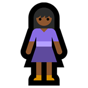 🧍🏾‍♀️ Emoji stehende Frau: mitteldunkle Hautfarbe Microsoft Windows 11.