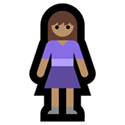🧍🏽‍♀️ Emoji stehende Frau: mittlere Hautfarbe Microsoft Windows 11.