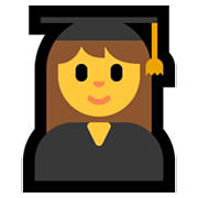 Emoji 👩‍🎓 Studentessa su Microsoft Windows 11.