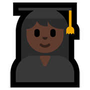 👩🏿‍🎓 Emoji Estudiante Mujer: Tono De Piel Oscuro en Microsoft Windows 11.