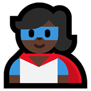 Emoji 🦸🏿‍♀️ Supereroina: Carnagione Scura su Microsoft Windows 11.
