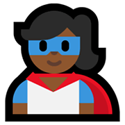 🦸🏾‍♀️ Emoji Super-heroína: Pele Morena Escura na Microsoft Windows 11.