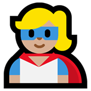 🦸🏼‍♀️ Emoji Super-heroína: Pele Morena Clara na Microsoft Windows 11.