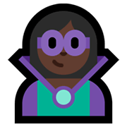 🦹🏿‍♀️ Emoji weiblicher Bösewicht: dunkle Hautfarbe Microsoft Windows 11.