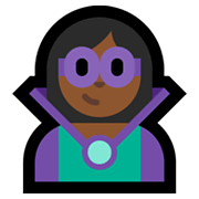 🦹🏾‍♀️ Emoji Supervilã: Pele Morena Escura na Microsoft Windows 11.