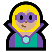 🦹🏼‍♀️ Emoji weiblicher Bösewicht: mittelhelle Hautfarbe Microsoft Windows 11.