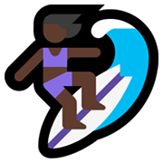 Émoji 🏄🏿‍♀️ Surfeuse : Peau Foncée sur Microsoft Windows 11.