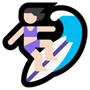 🏄🏻‍♀️ Emoji Mujer Haciendo Surf: Tono De Piel Claro en Microsoft Windows 11.