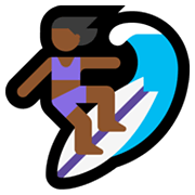 Emoji 🏄🏾‍♀️ Surfista Donna: Carnagione Abbastanza Scura su Microsoft Windows 11.