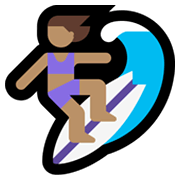 🏄🏽‍♀️ Emoji Mujer Haciendo Surf: Tono De Piel Medio en Microsoft Windows 11.