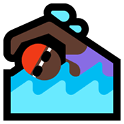 🏊🏿‍♀️ Emoji Mujer Nadando: Tono De Piel Oscuro en Microsoft Windows 11.