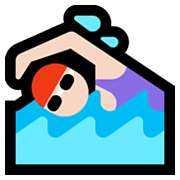 🏊🏻‍♀️ Emoji Mujer Nadando: Tono De Piel Claro en Microsoft Windows 11.