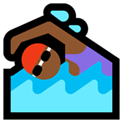 🏊🏾‍♀️ Emoji Mulher Nadando: Pele Morena Escura na Microsoft Windows 11.