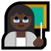 👩🏿‍🏫 Emoji Professora: Pele Escura na Microsoft Windows 11.