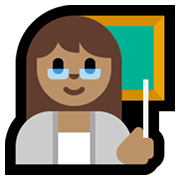Emoji 👩🏽‍🏫 Professoressa: Carnagione Olivastra su Microsoft Windows 11.