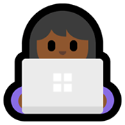 👩🏾‍💻 Emoji Tecnóloga: Tono De Piel Oscuro Medio en Microsoft Windows 11.