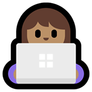 👩🏽‍💻 Emoji Tecnóloga: Tono De Piel Medio en Microsoft Windows 11.