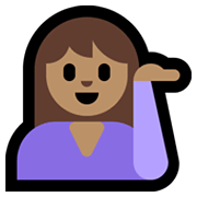 💁🏽‍♀️ Emoji Mulher Com A Palma Virada Para Cima: Pele Morena na Microsoft Windows 11.