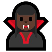 🧛🏿‍♀️ Emoji weiblicher Vampir: dunkle Hautfarbe Microsoft Windows 11.