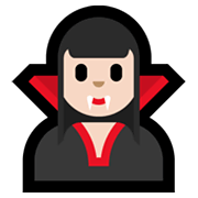 🧛🏻‍♀️ Emoji weiblicher Vampir: helle Hautfarbe Microsoft Windows 11.