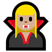 🧛🏼‍♀️ Emoji weiblicher Vampir: mittelhelle Hautfarbe Microsoft Windows 11.